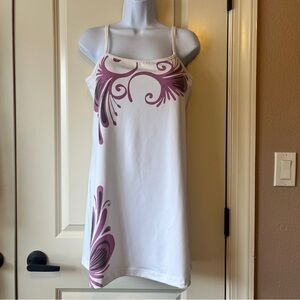 Athleta White and Purple Spaghetti Strap Dress